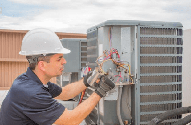 man working on hvac